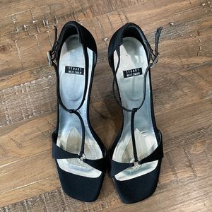 Stuart Weitzman Black Ankle Strap Heels